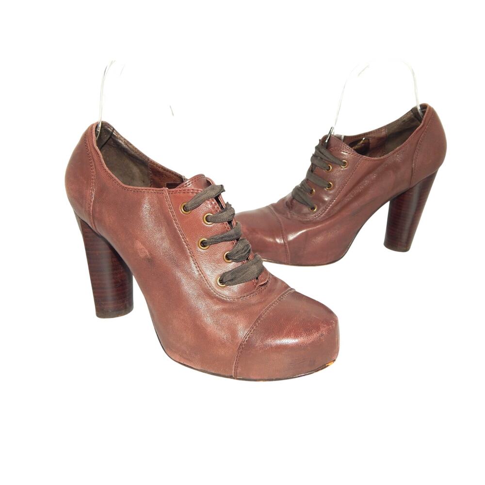 Jeffrey Campbell Brown Leather Lace Up Shoes Size 8
